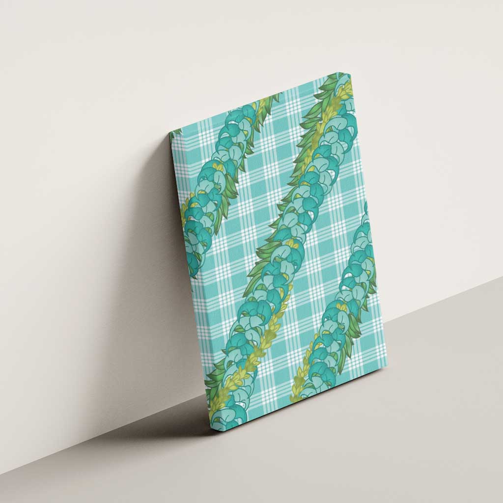 Hawaii Jade Vine Lei Canvas Wall Art Aloha Palaka Motif - Turquoise LT14 - Polynesian Pride