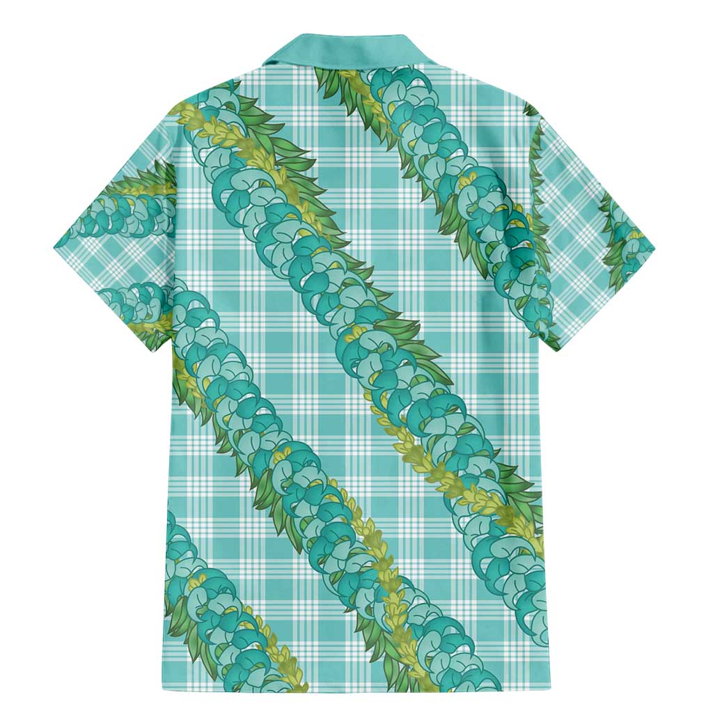 Hawaii Jade Vine Lei Family Matching Mermaid Dress and Hawaiian Shirt Aloha Palaka Motif - Turquoise - Polynesian Pride