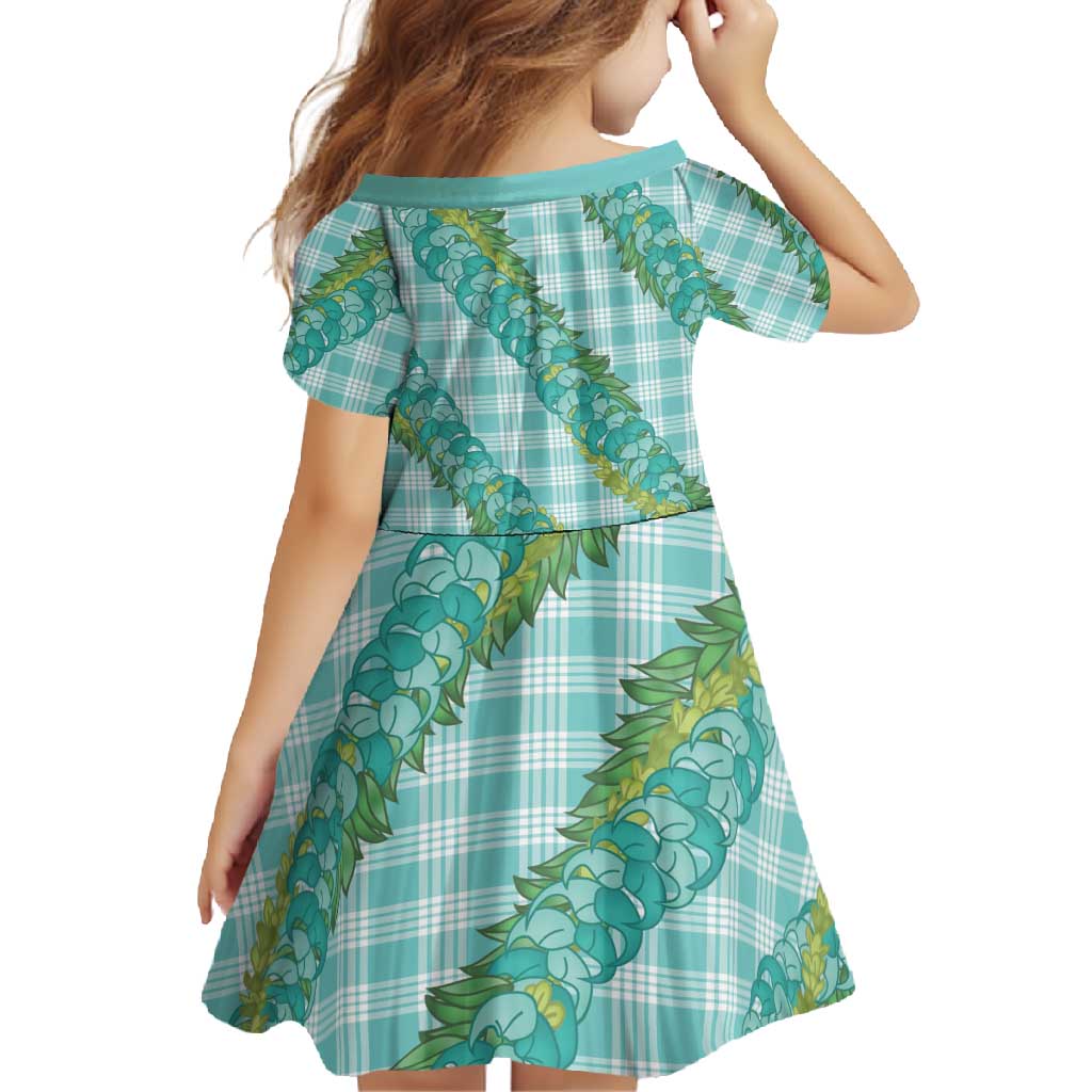 Hawaii Jade Vine Lei Family Matching Off Shoulder Maxi Dress and Hawaiian Shirt Aloha Palaka Motif - Turquoise - Polynesian Pride