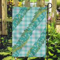 Hawaii Jade Vine Lei Garden Flag Aloha Palaka Motif - Turquoise - Polynesian Pride