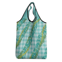 Hawaii Jade Vine Lei Grocery Bag Aloha Palaka Motif - Turquoise LT14 - Polynesian Pride