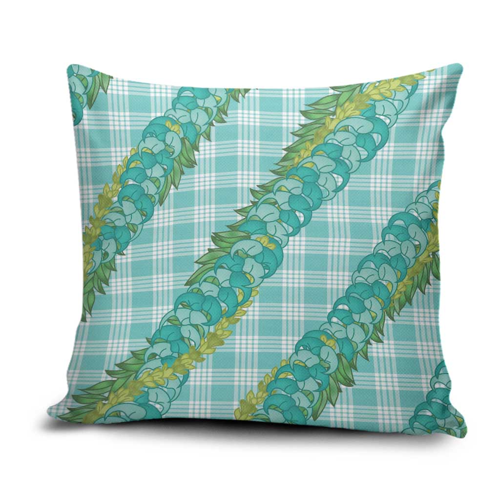 Hawaii Jade Vine Lei Pillow Cover Aloha Palaka Motif - Turquoise - Polynesian Pride