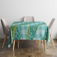 Hawaii Jade Vine Lei Tablecloth Aloha Palaka Motif - Turquoise - Polynesian Pride
