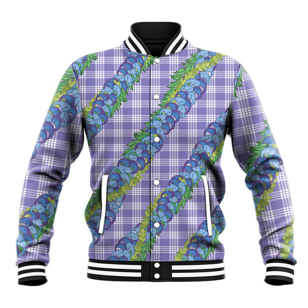 Hawaii Jade Vine Lei Baseball Jacket Aloha Palaka Motif - Purple LT14 Unisex Purple - Polynesian Pride