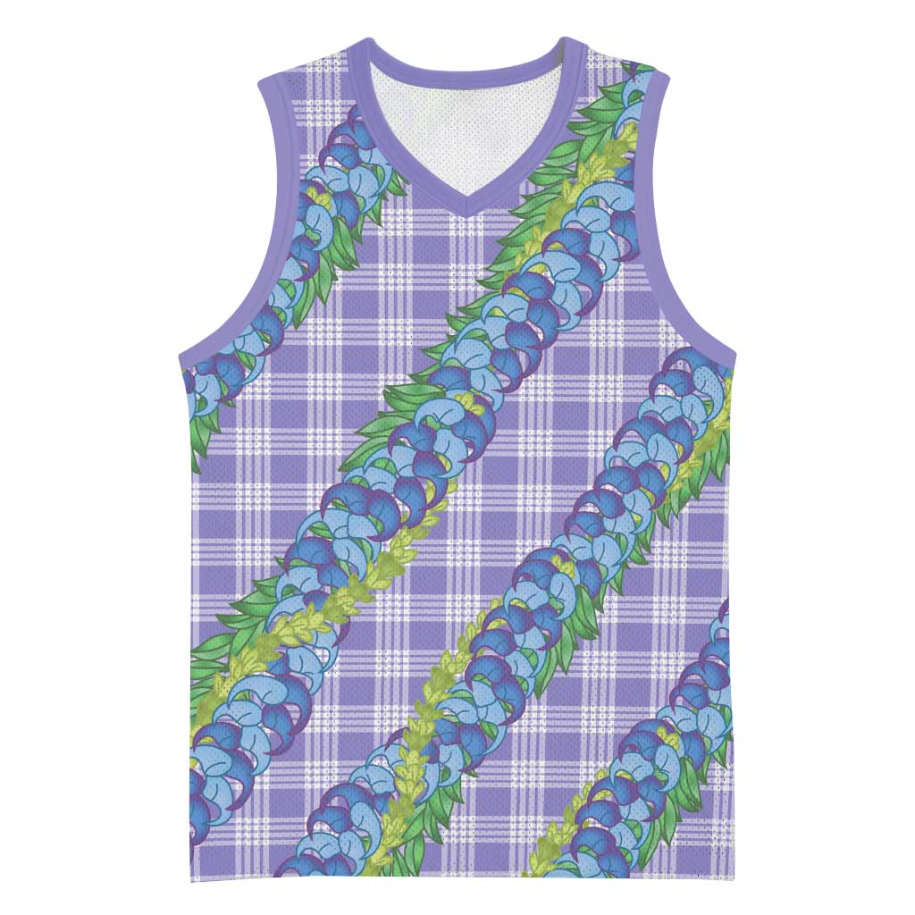 Hawaii Jade Vine Lei Basketball Jersey Aloha Palaka Motif - Purple LT14 Unisex Purple - Polynesian Pride
