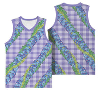 Hawaii Jade Vine Lei Basketball Jersey Aloha Palaka Motif - Purple LT14 - Polynesian Pride