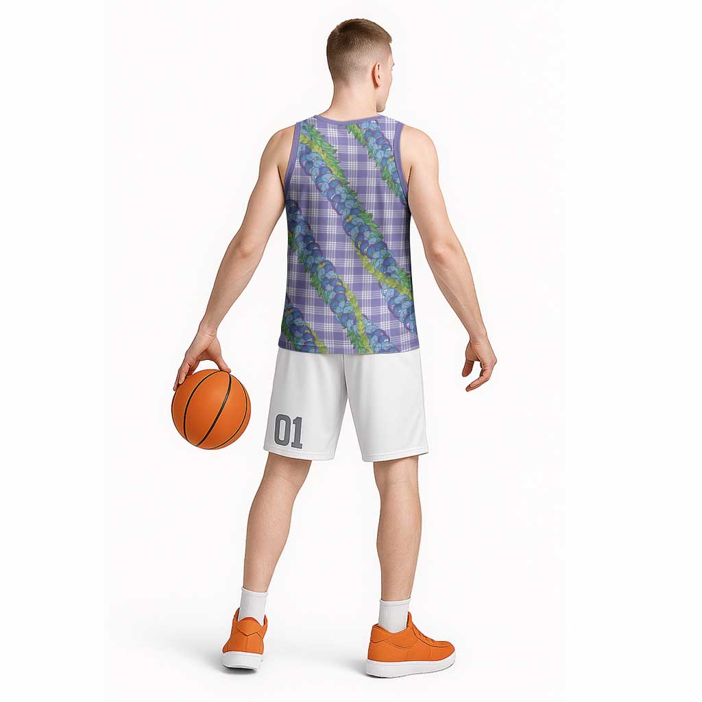 Hawaii Jade Vine Lei Basketball Jersey Aloha Palaka Motif - Purple LT14 - Polynesian Pride