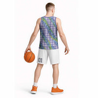Hawaii Jade Vine Lei Basketball Jersey Aloha Palaka Motif - Purple LT14 - Polynesian Pride