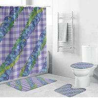 Hawaii Jade Vine Lei Bathroom Set Aloha Palaka Motif - Purple - Polynesian Pride