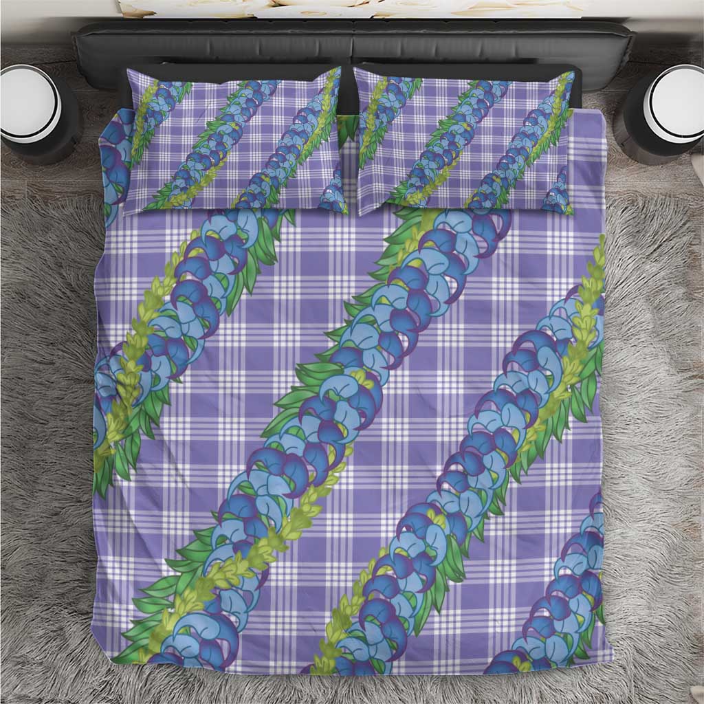 Hawaii Jade Vine Lei Bedding Set Aloha Palaka Motif - Purple - Polynesian Pride