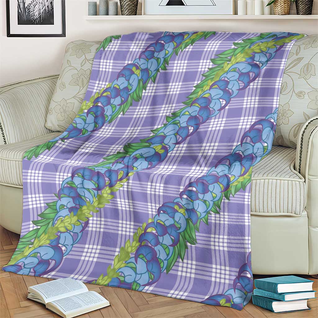 Hawaii Jade Vine Lei Blanket Aloha Palaka Motif - Purple - Polynesian Pride