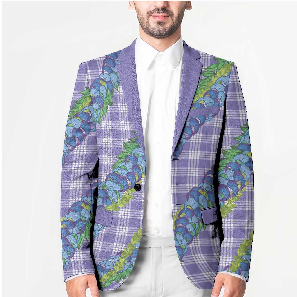 Hawaii Jade Vine Lei Blazer Aloha Palaka Motif - Purple - Polynesian Pride