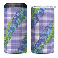 Hawaii Jade Vine Lei 4 in 1 Can Cooler Tumbler Aloha Palaka Motif - Purple - Polynesian Pride