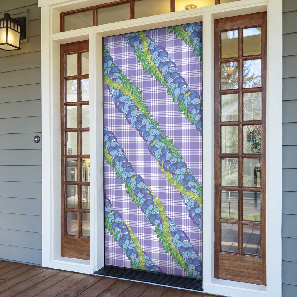 Hawaii Jade Vine Lei Door Cover Aloha Palaka Motif - Purple - Polynesian Pride