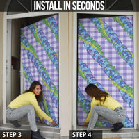 Hawaii Jade Vine Lei Door Cover Aloha Palaka Motif - Purple - Polynesian Pride