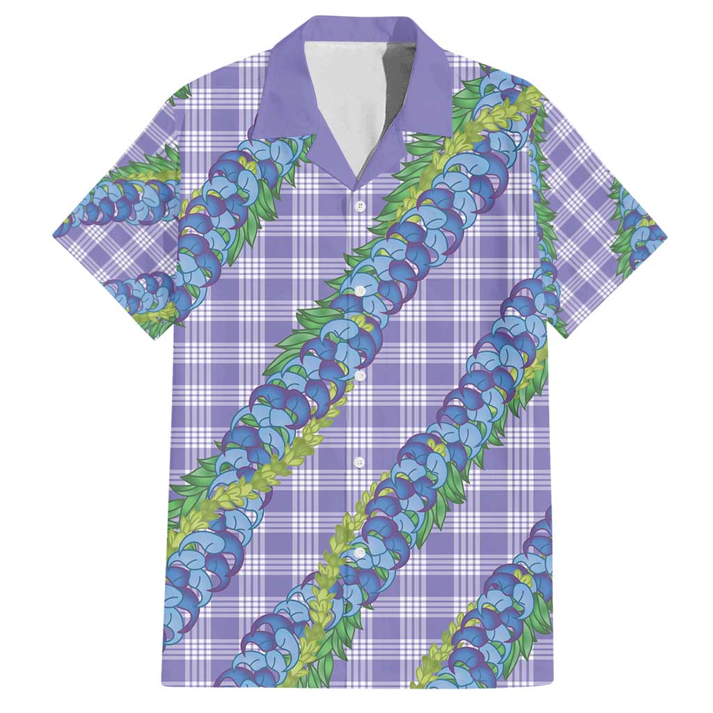Hawaii Jade Vine Lei Family Matching Long Sleeve Bodycon Dress and Hawaiian Shirt Aloha Palaka Motif - Purple - Polynesian Pride