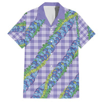 Hawaii Jade Vine Lei Family Matching Short Sleeve Bodycon Dress and Hawaiian Shirt Aloha Palaka Motif - Purple - Polynesian Pride