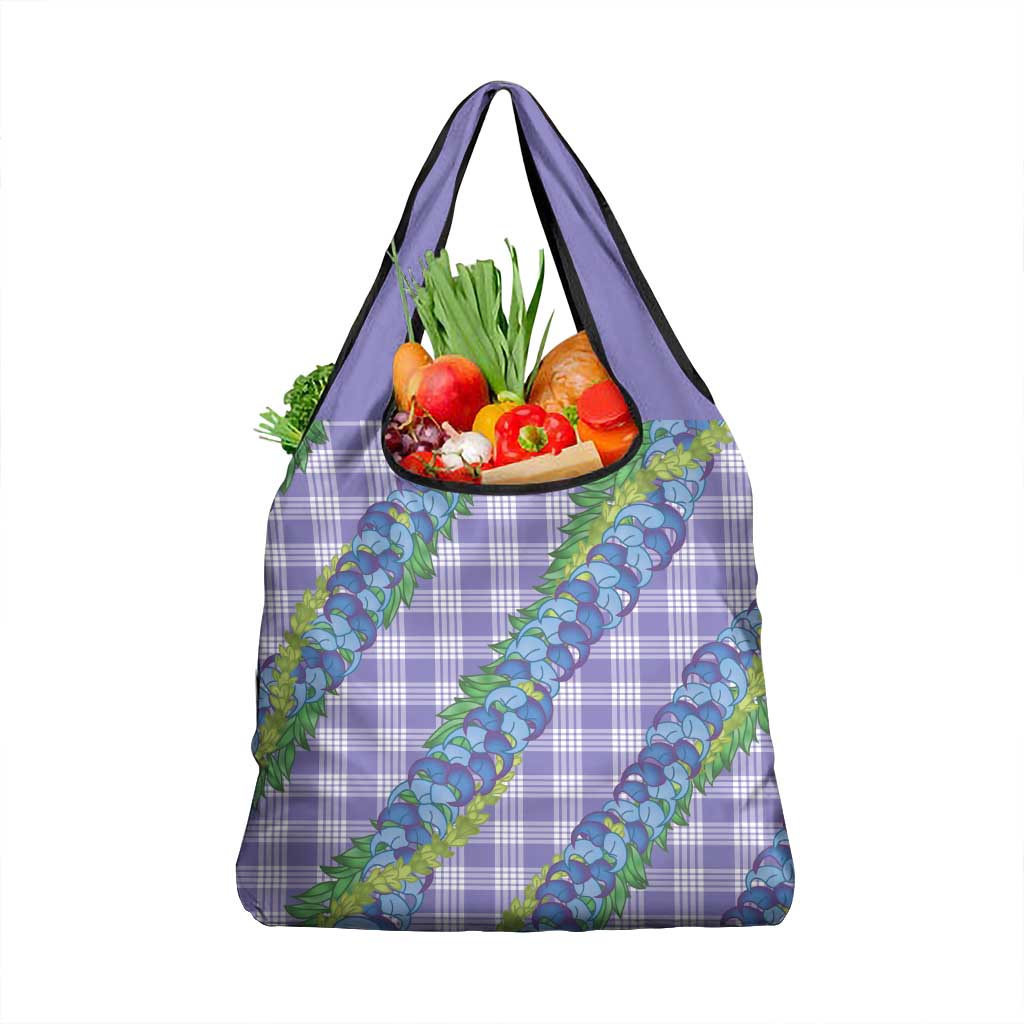 Hawaii Jade Vine Lei Grocery Bag Aloha Palaka Motif - Purple LT14 1-pack One Size Purple - Polynesian Pride