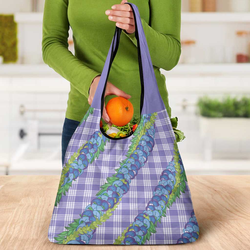 Hawaii Jade Vine Lei Grocery Bag Aloha Palaka Motif - Purple LT14 - Polynesian Pride