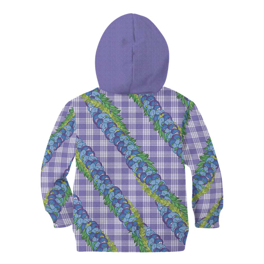 Hawaii Jade Vine Lei Kid Hoodie Aloha Palaka Motif - Purple - Polynesian Pride