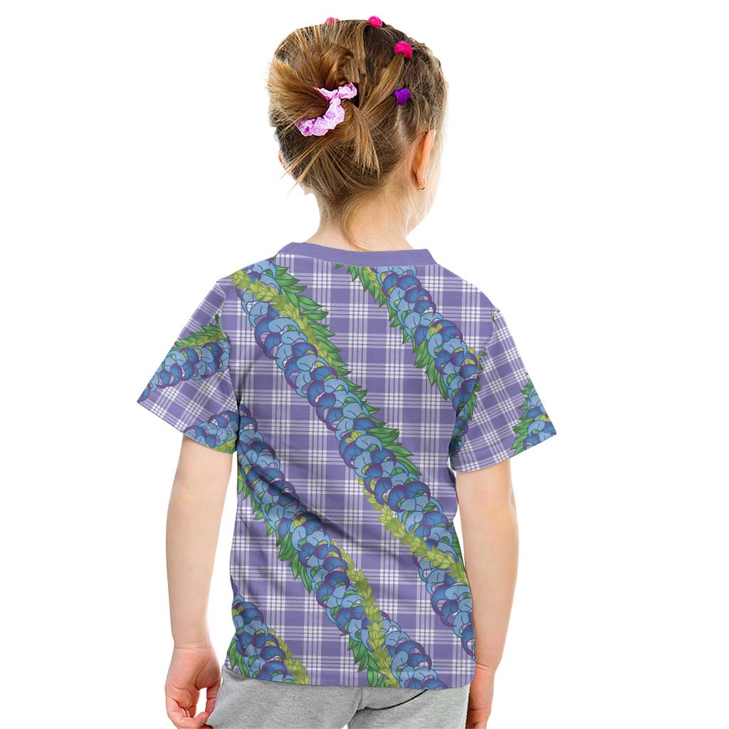 Hawaii Jade Vine Lei Kid T Shirt Aloha Palaka Motif - Purple - Polynesian Pride