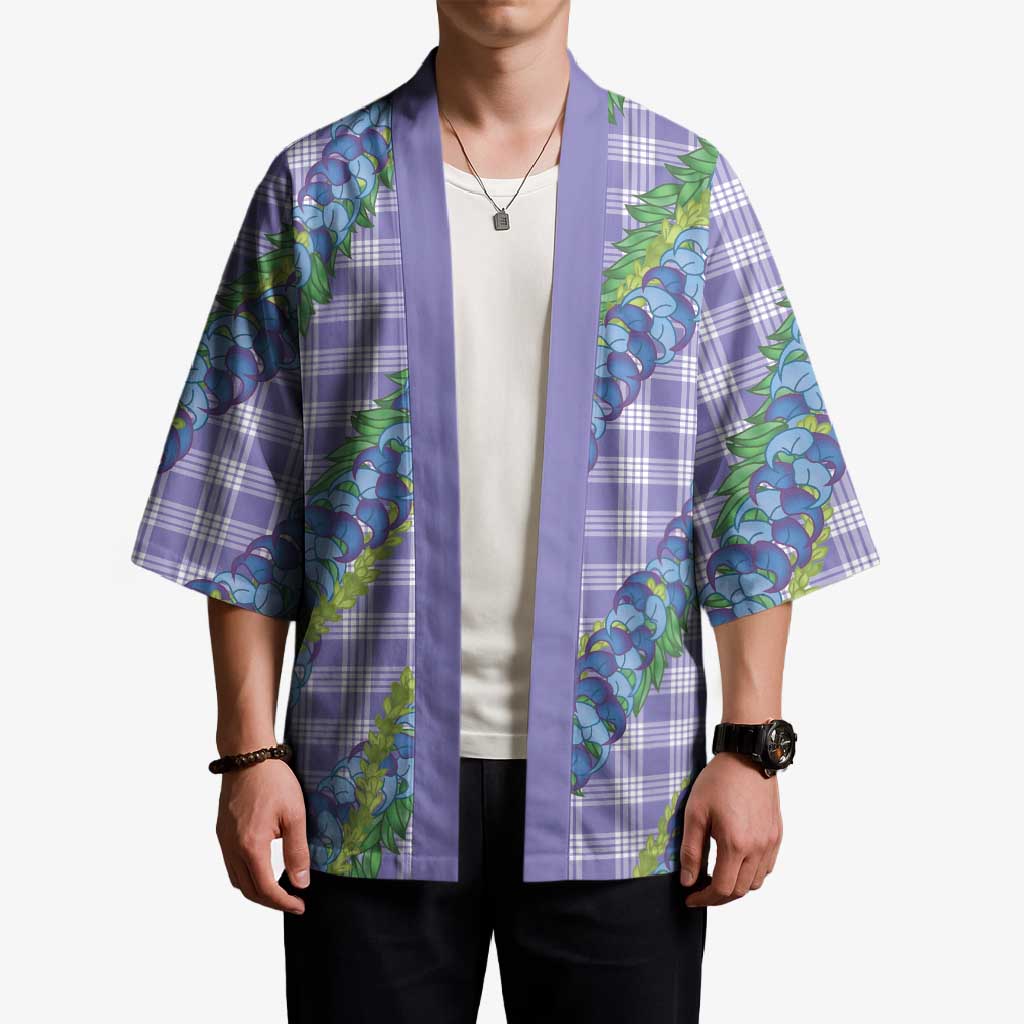 Hawaii Jade Vine Lei Kimono Aloha Palaka Motif - Purple - Polynesian Pride