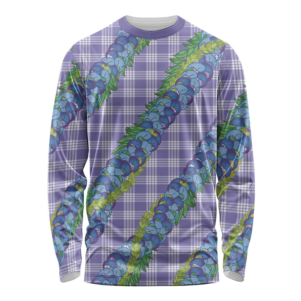 Hawaii Jade Vine Lei Long Sleeve Shirt Aloha Palaka Motif - Purple LT14 Unisex Purple - Polynesian Pride