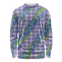 Hawaii Jade Vine Lei Long Sleeve Shirt Aloha Palaka Motif - Purple LT14 Unisex Purple - Polynesian Pride