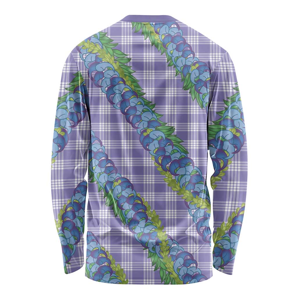 Hawaii Jade Vine Lei Long Sleeve Shirt Aloha Palaka Motif - Purple LT14 - Polynesian Pride