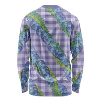 Hawaii Jade Vine Lei Long Sleeve Shirt Aloha Palaka Motif - Purple LT14 - Polynesian Pride