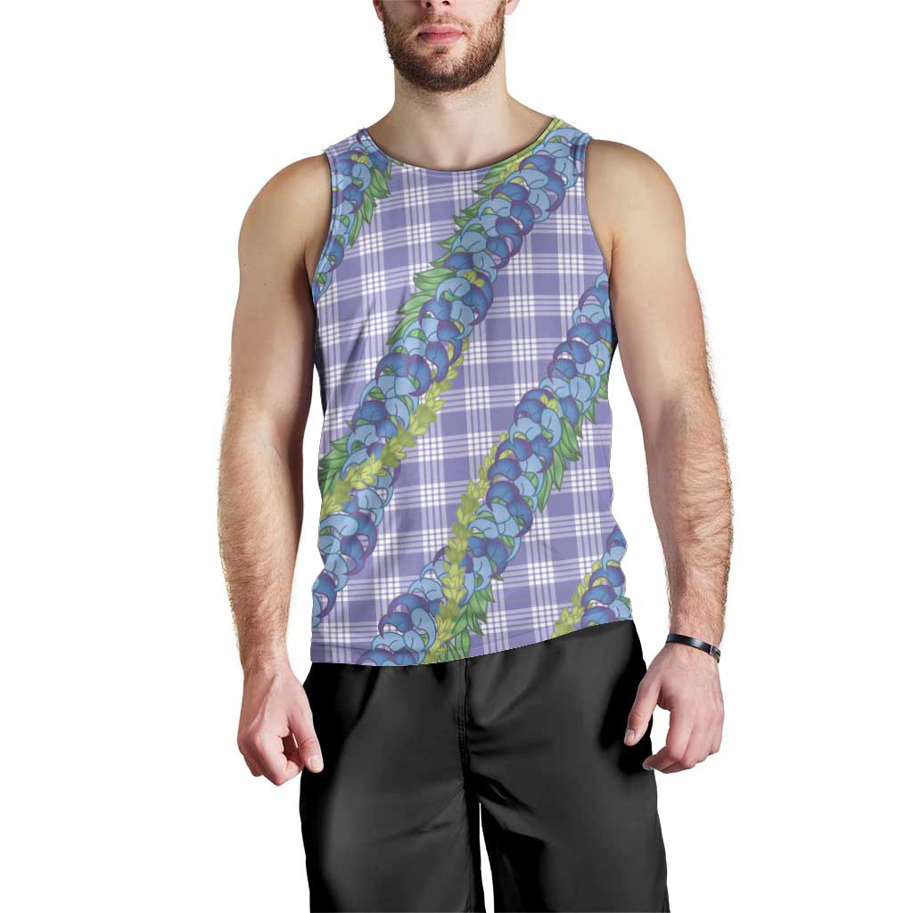 Hawaii Jade Vine Lei Men Tank Top Aloha Palaka Motif - Purple LT14 - Polynesian Pride
