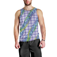 Hawaii Jade Vine Lei Men Tank Top Aloha Palaka Motif - Purple LT14 - Polynesian Pride