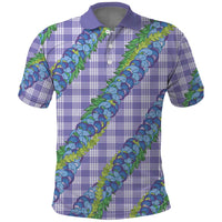 Hawaii Jade Vine Lei Polo Shirt Aloha Palaka Motif - Purple - Polynesian Pride