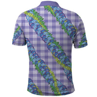 Hawaii Jade Vine Lei Polo Shirt Aloha Palaka Motif - Purple - Polynesian Pride