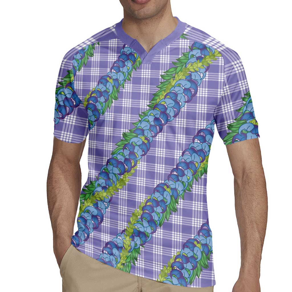 Hawaii Jade Vine Lei Rugby Jersey Aloha Palaka Motif - Purple LT14 - Polynesian Pride