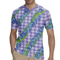 Hawaii Jade Vine Lei Rugby Jersey Aloha Palaka Motif - Purple LT14 - Polynesian Pride