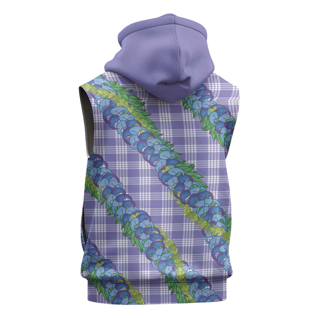 Hawaii Jade Vine Lei Sleeveless Hoodie Aloha Palaka Motif - Purple LT14 - Polynesian Pride