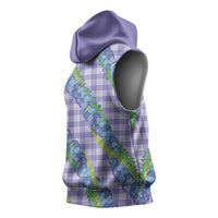 Hawaii Jade Vine Lei Sleeveless Hoodie Aloha Palaka Motif - Purple LT14 - Polynesian Pride