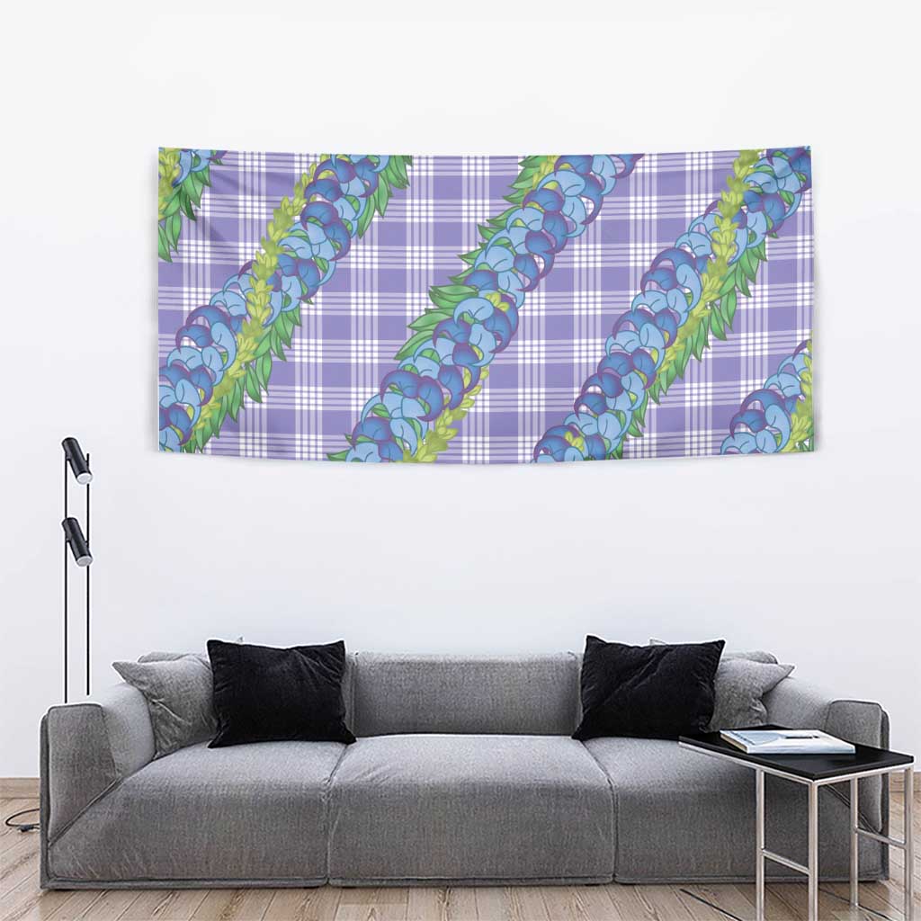 Hawaii Jade Vine Lei Tapestry Aloha Palaka Motif - Purple - Polynesian Pride