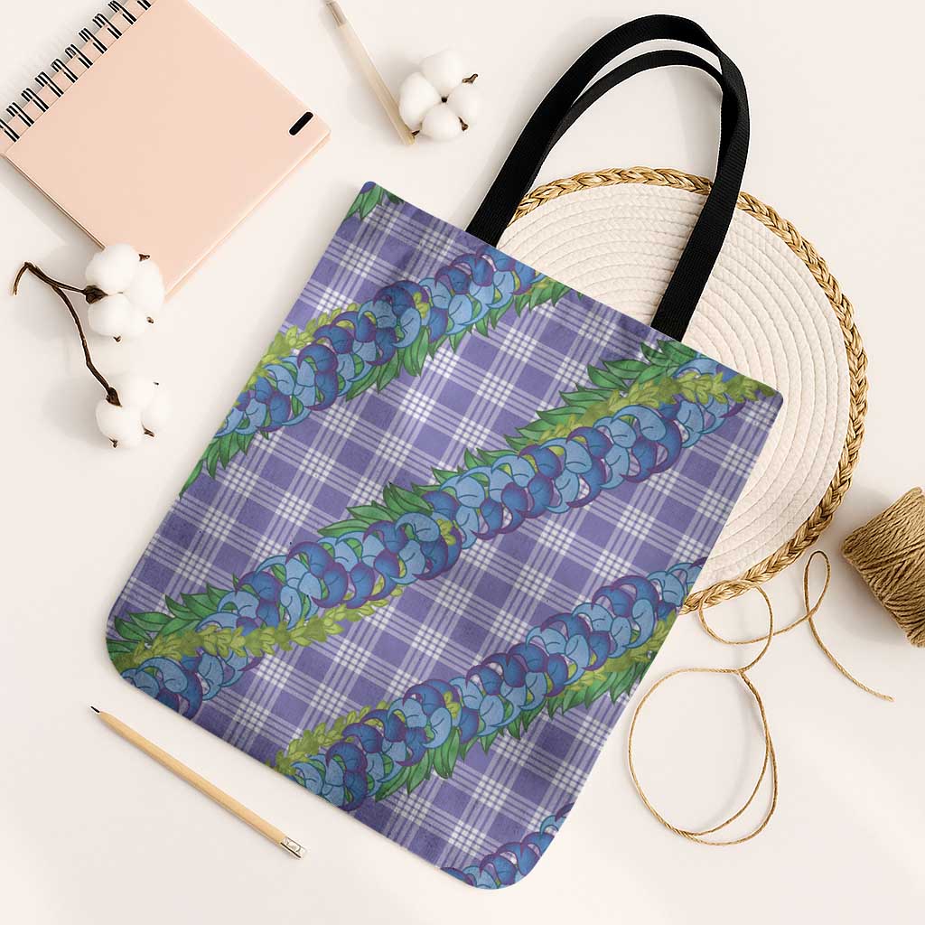 Hawaii Jade Vine Lei Tote Bag Aloha Palaka Motif - Purple - Polynesian Pride