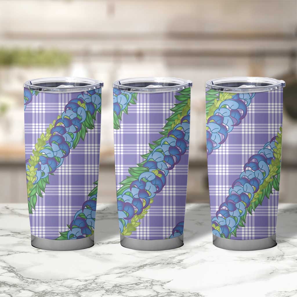 Hawaii Jade Vine Lei Tumbler Cup Aloha Palaka Motif - Purple - Polynesian Pride