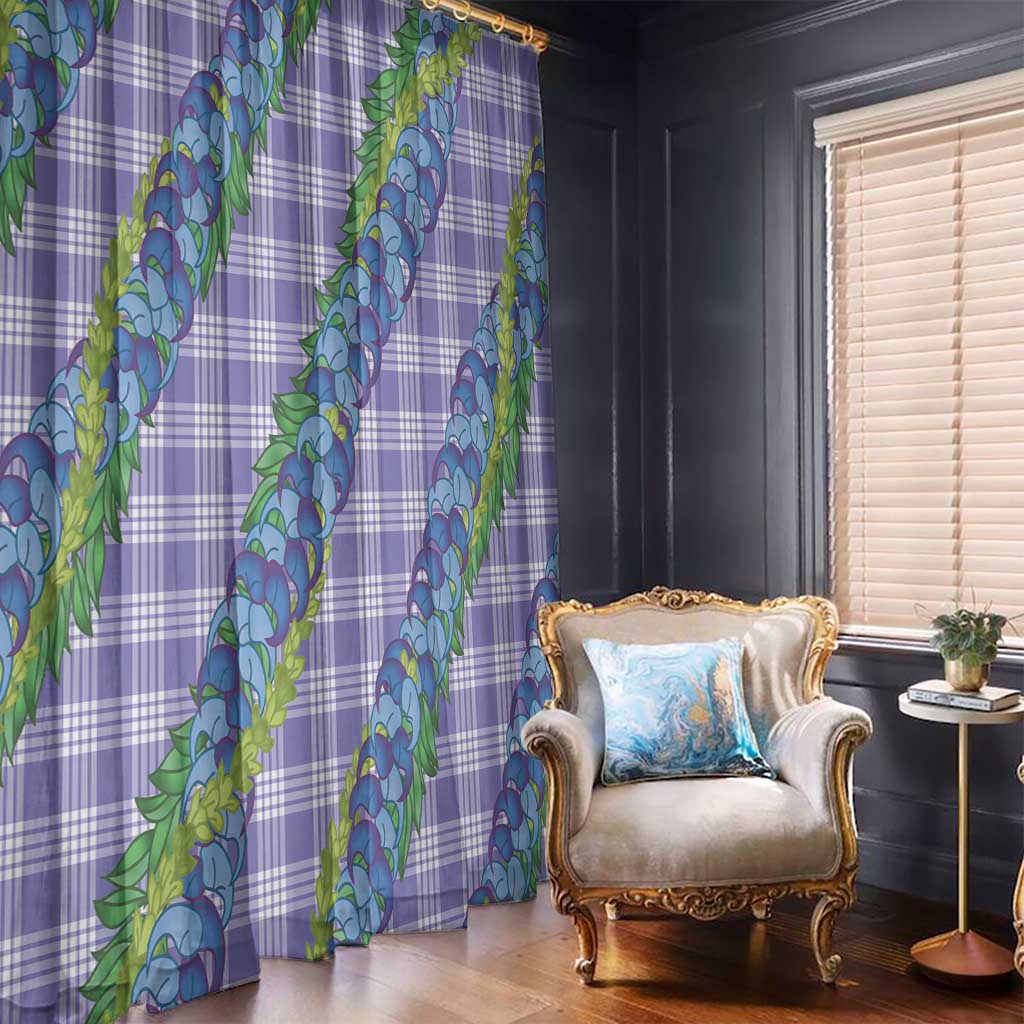Hawaii Jade Vine Lei Window Curtain Aloha Palaka Motif - Purple LT14 - Polynesian Pride