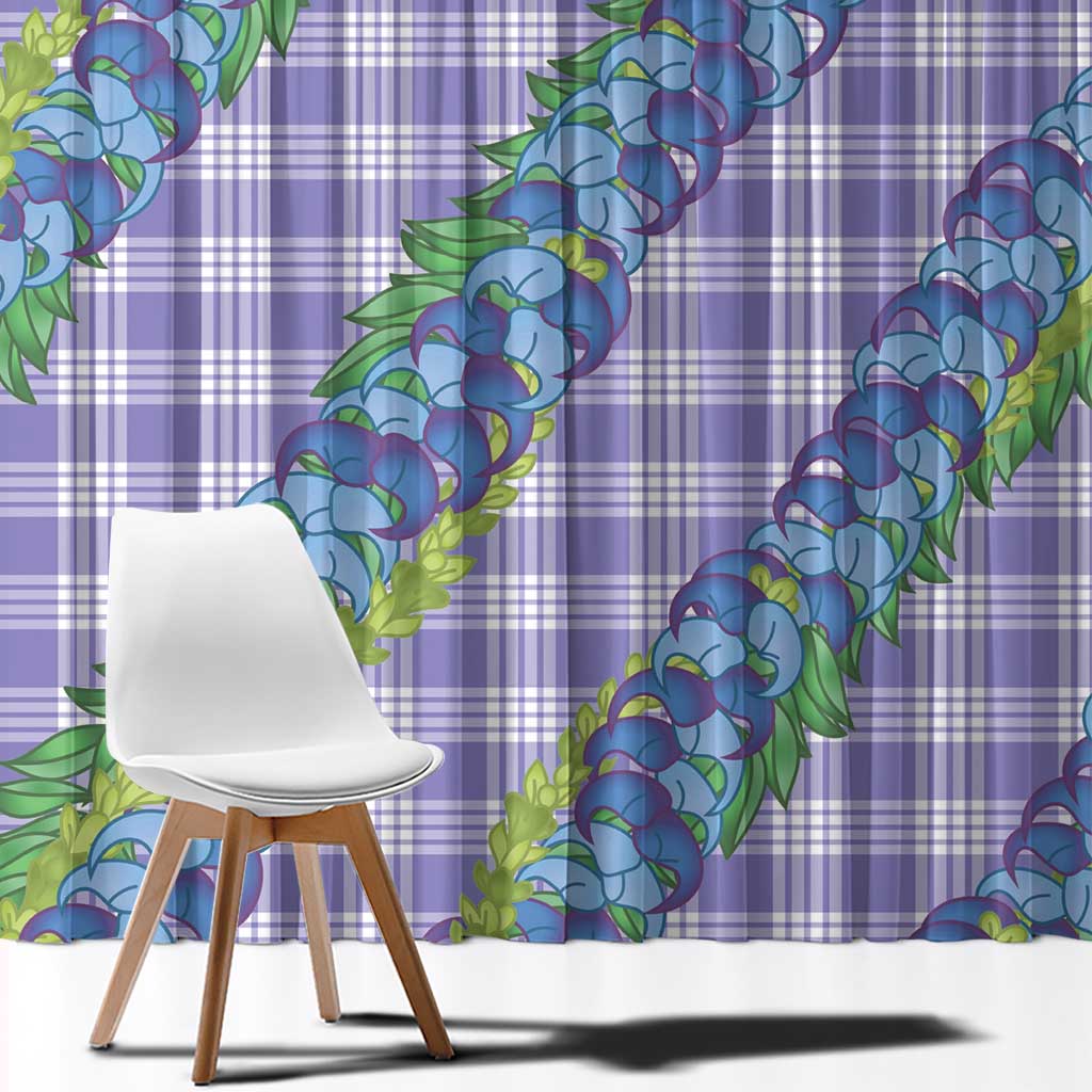 Hawaii Jade Vine Lei Window Curtain Aloha Palaka Motif - Purple LT14 - Polynesian Pride