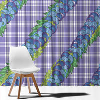 Hawaii Jade Vine Lei Window Curtain Aloha Palaka Motif - Purple LT14 - Polynesian Pride