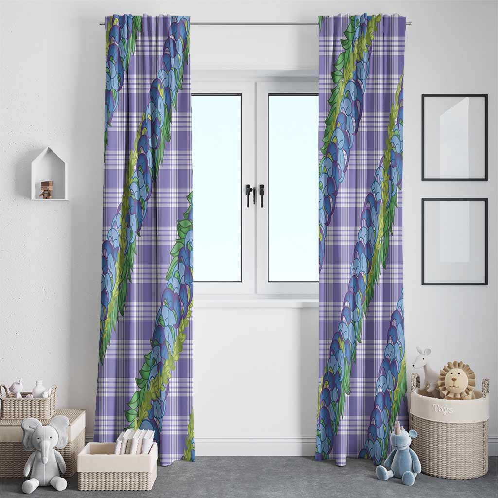 Hawaii Jade Vine Lei Window Curtain Aloha Palaka Motif - Purple LT14 - Polynesian Pride