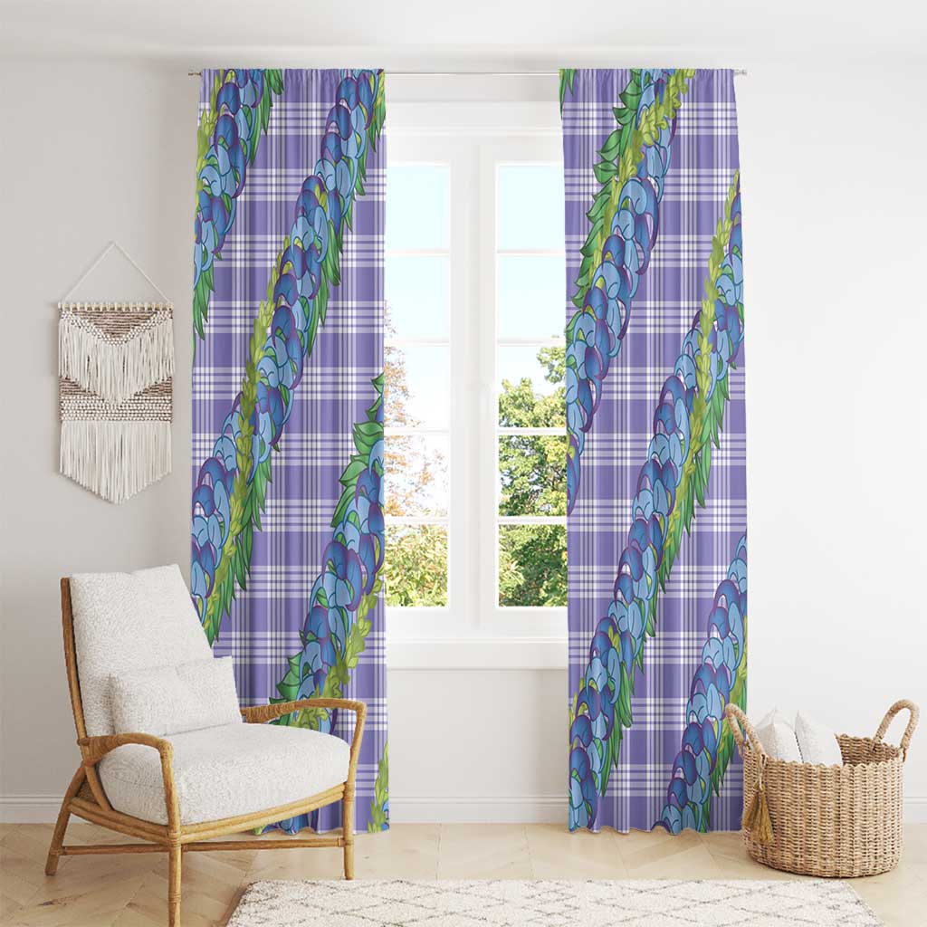 Hawaii Jade Vine Lei Window Curtain Aloha Palaka Motif - Purple LT14 - Polynesian Pride