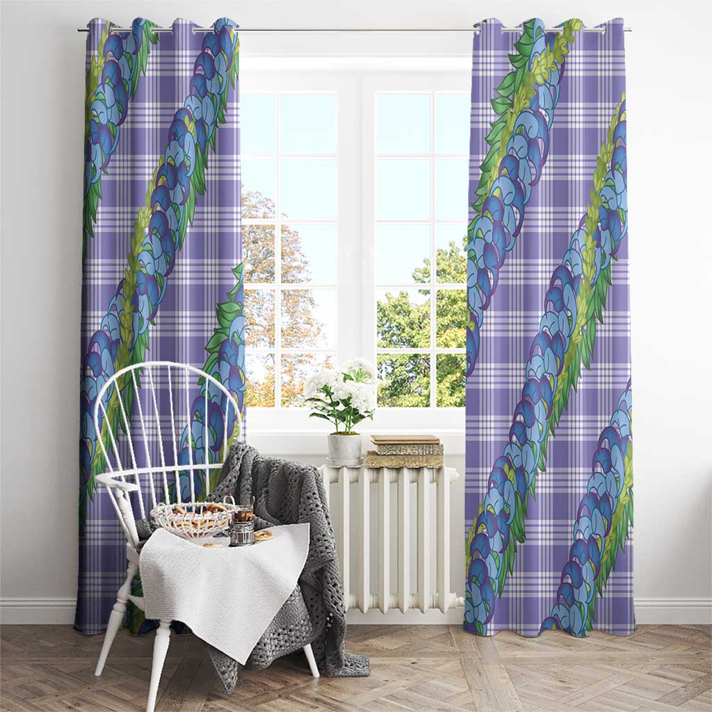 Hawaii Jade Vine Lei Window Curtain Aloha Palaka Motif - Purple LT14 - Polynesian Pride