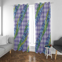 Hawaii Jade Vine Lei Window Curtain Aloha Palaka Motif - Purple LT14 With Grommets Purple - Polynesian Pride