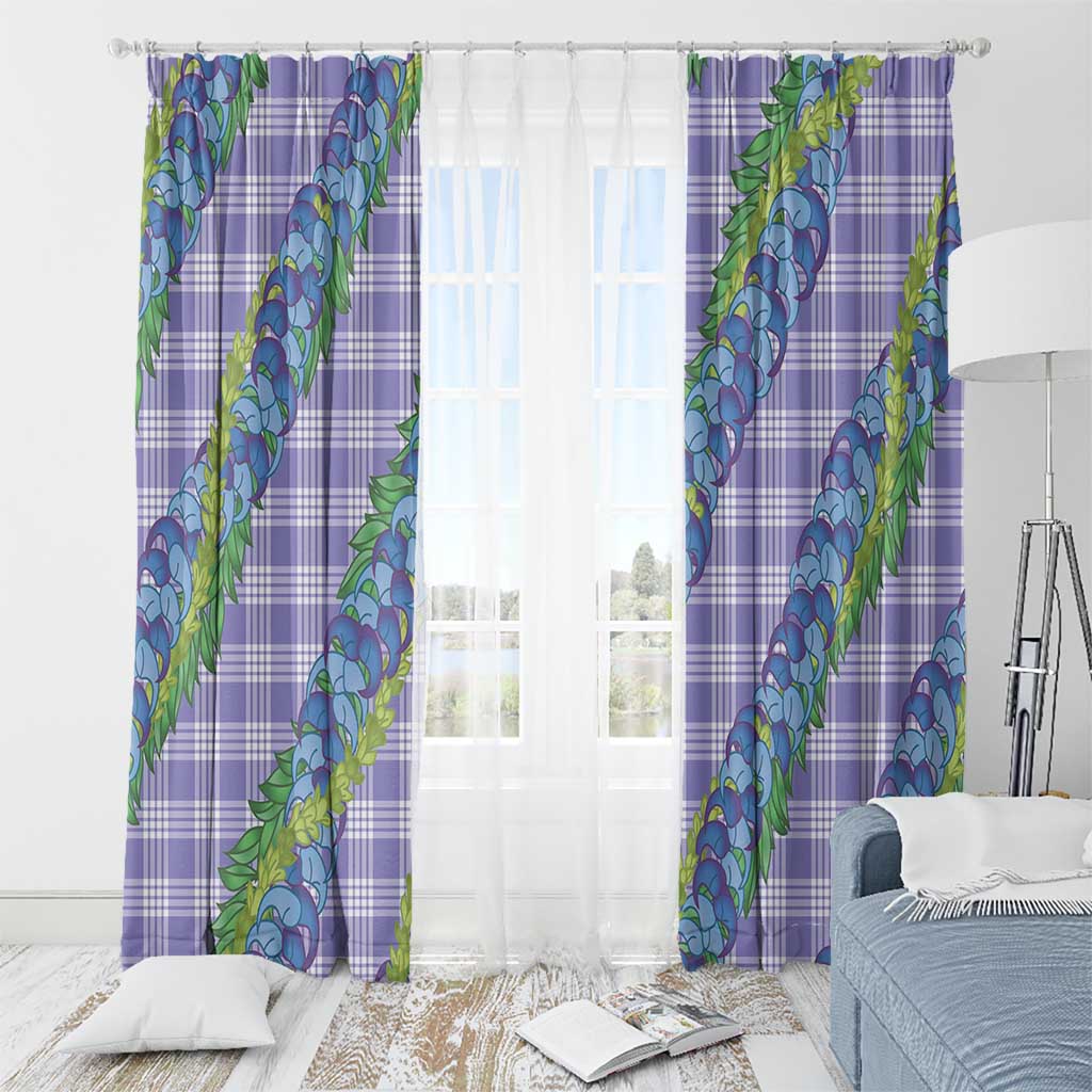 Hawaii Jade Vine Lei Window Curtain Aloha Palaka Motif - Purple LT14 - Polynesian Pride