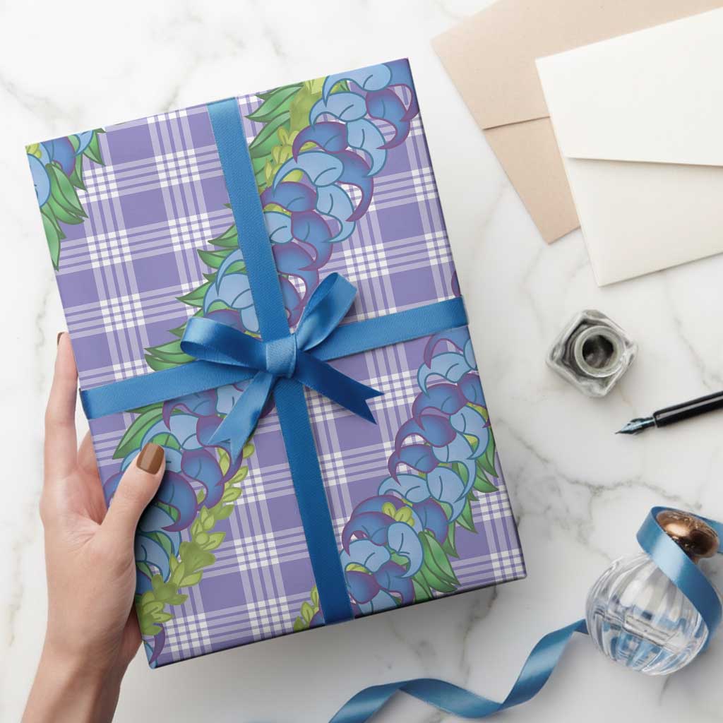 Hawaii Jade Vine Lei Wrapping Paper Aloha Palaka Motif - Purple LT14 - Polynesian Pride